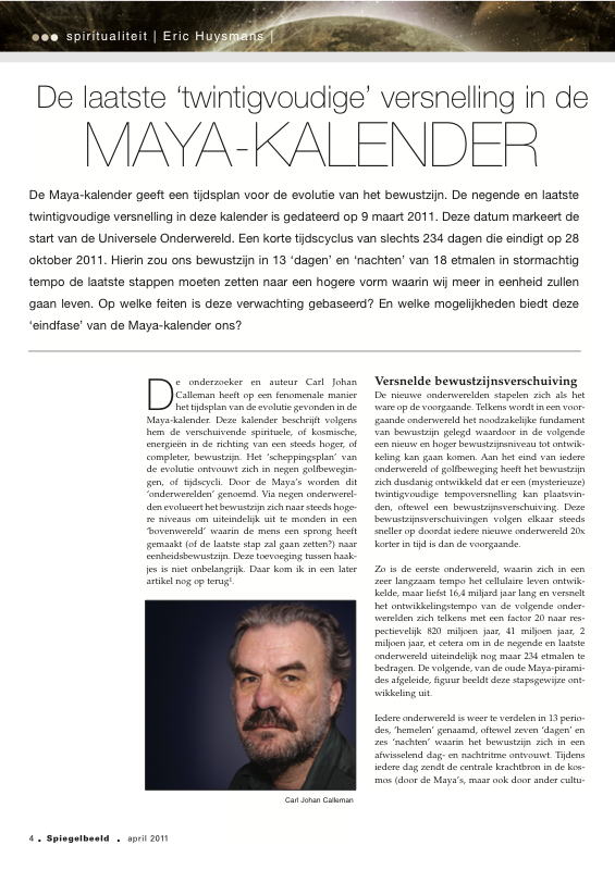 De laatste twintigvoudige versnelling in de Maya kalender Spiegelbeeld april 2011